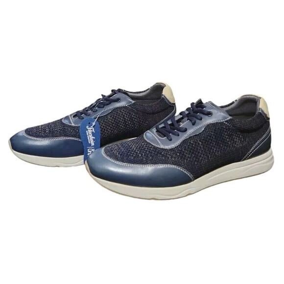 NWB FLORSHEIM Men's 12 M Comfortech Formula Knit Navy Moc Toe Lace Up Sneakers - Picture 1 of 13